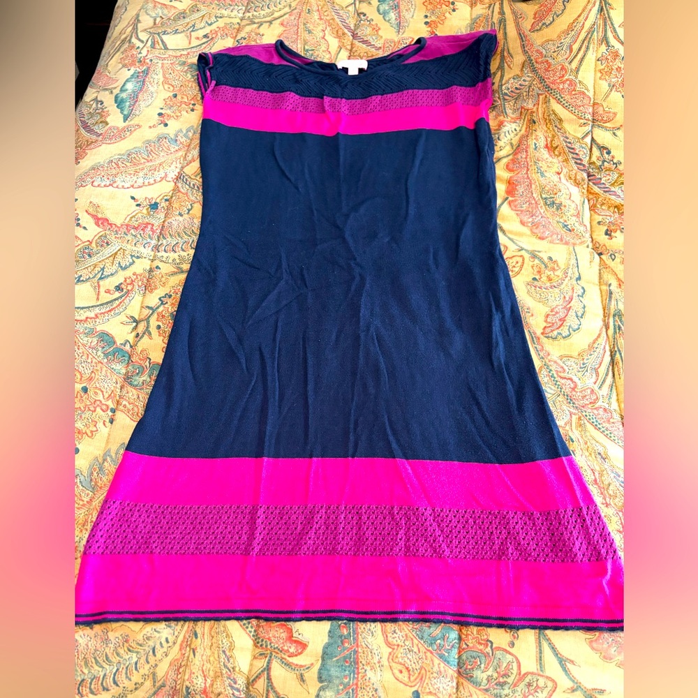 Lilly Pulitzer Kinley Colorblock Sweater Dress Navy Pink Women’s Size Small